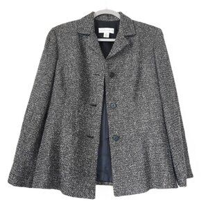 Vintage Black Metallic Wool Blend Blazer 10 by Casual Corner